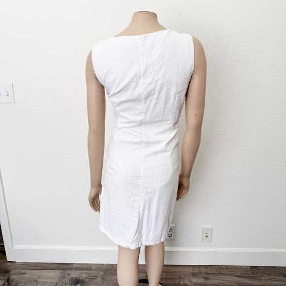 [Abercrombie & Fitch] White Square Neck Button Front Linen Mini Dress XXL Tall - Picture 3 of 12